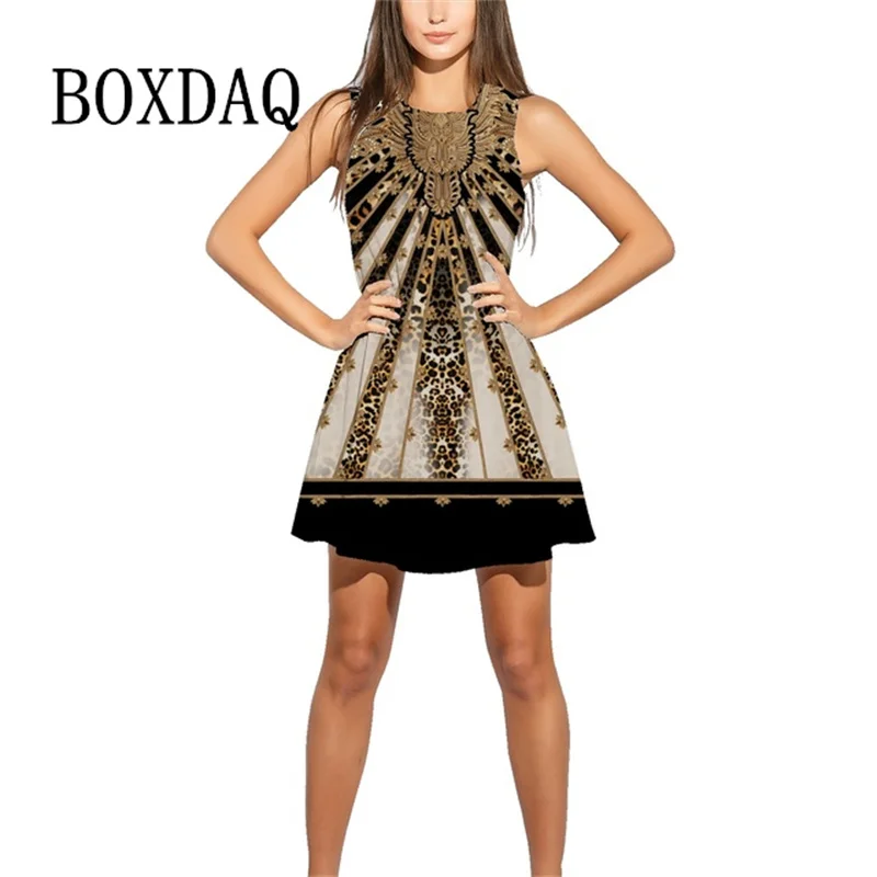 

Retro Trend Women's Dress Streetwear Casual Round neck Sleeveless Long Tank Dress Oversize New Summer Beach Dress Women Vestidos