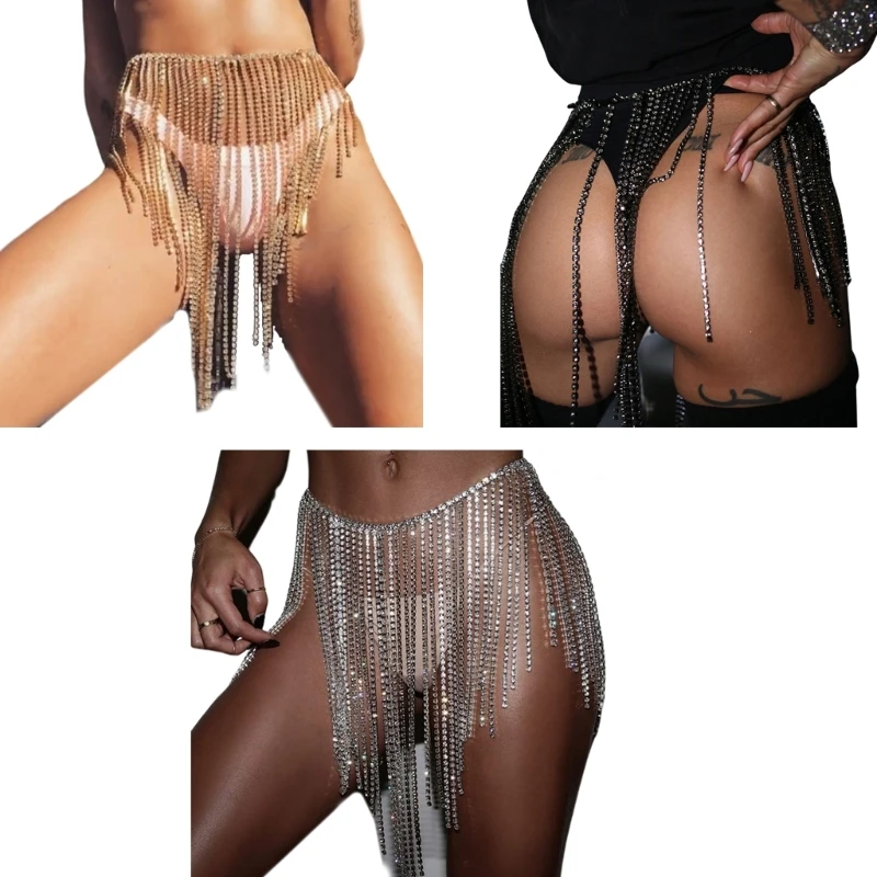 

Woman Shinning Waist Chain with Tassel for Nightclub Party Jewelry