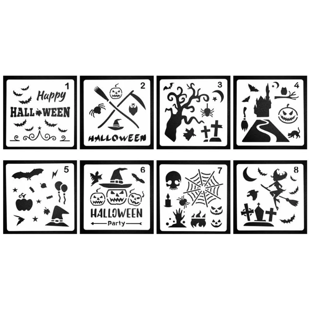 

Stencil Stencils Template Drawing Painting Pumpkinghost Witch Decorative Cartoon Hollowreusable Templates Jack Diyhaunted
