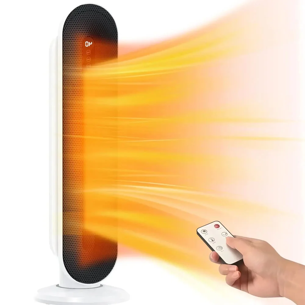 

HONGGE 1500W Electric Ceramic Tower Space Heater with Remote, White