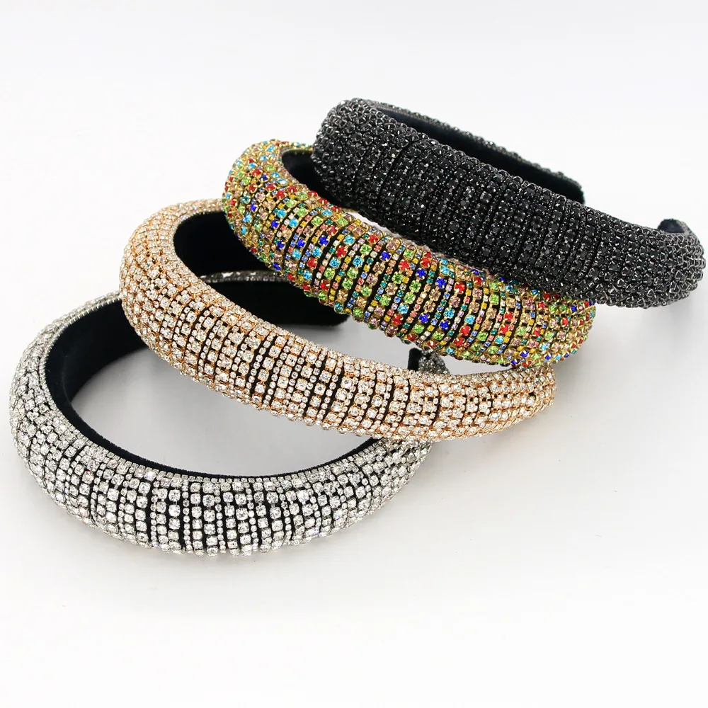 

Black Iuxury Personality Color Rhinestone Headband New Baroque Fashion Temperament Ball Headband Star With the Headband Wholesal