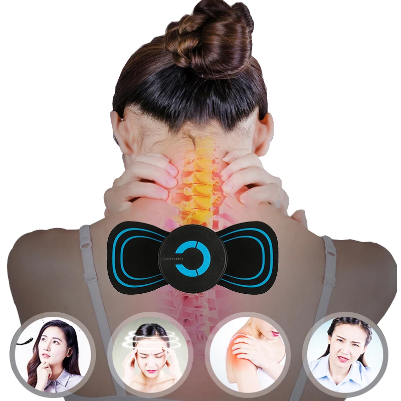 

Portable 6 Modes Electric Cervical Spine Mini Neck Massage Patch Vibration Muscle Relaxation Shoulder Neck Massager Rechargeable