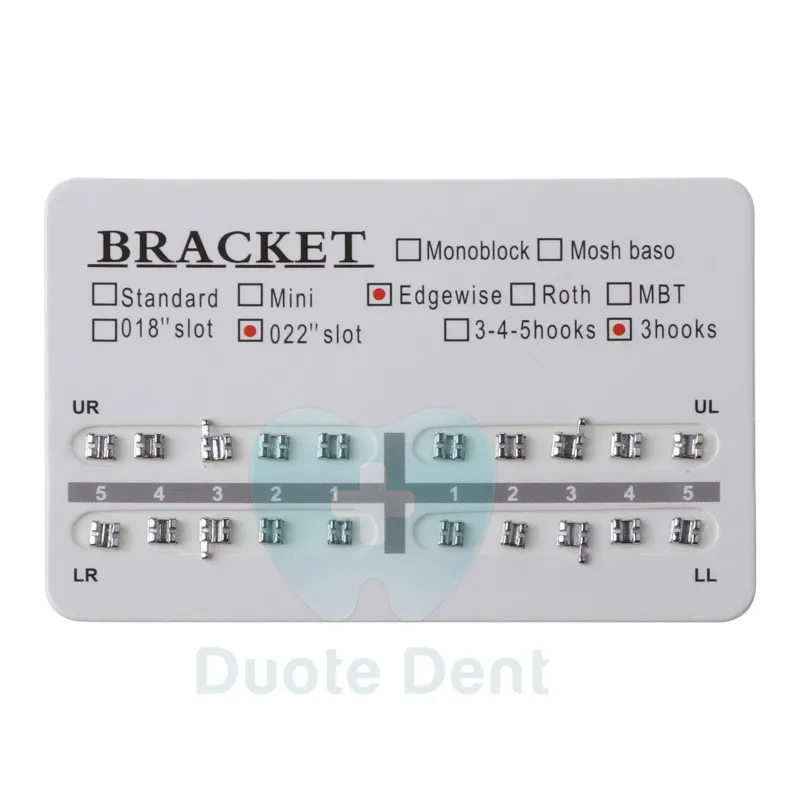 

New 20 Pcs Orthodontic Dental 022" Slot 3 Hooks Edgewise Metal Brackets Braces