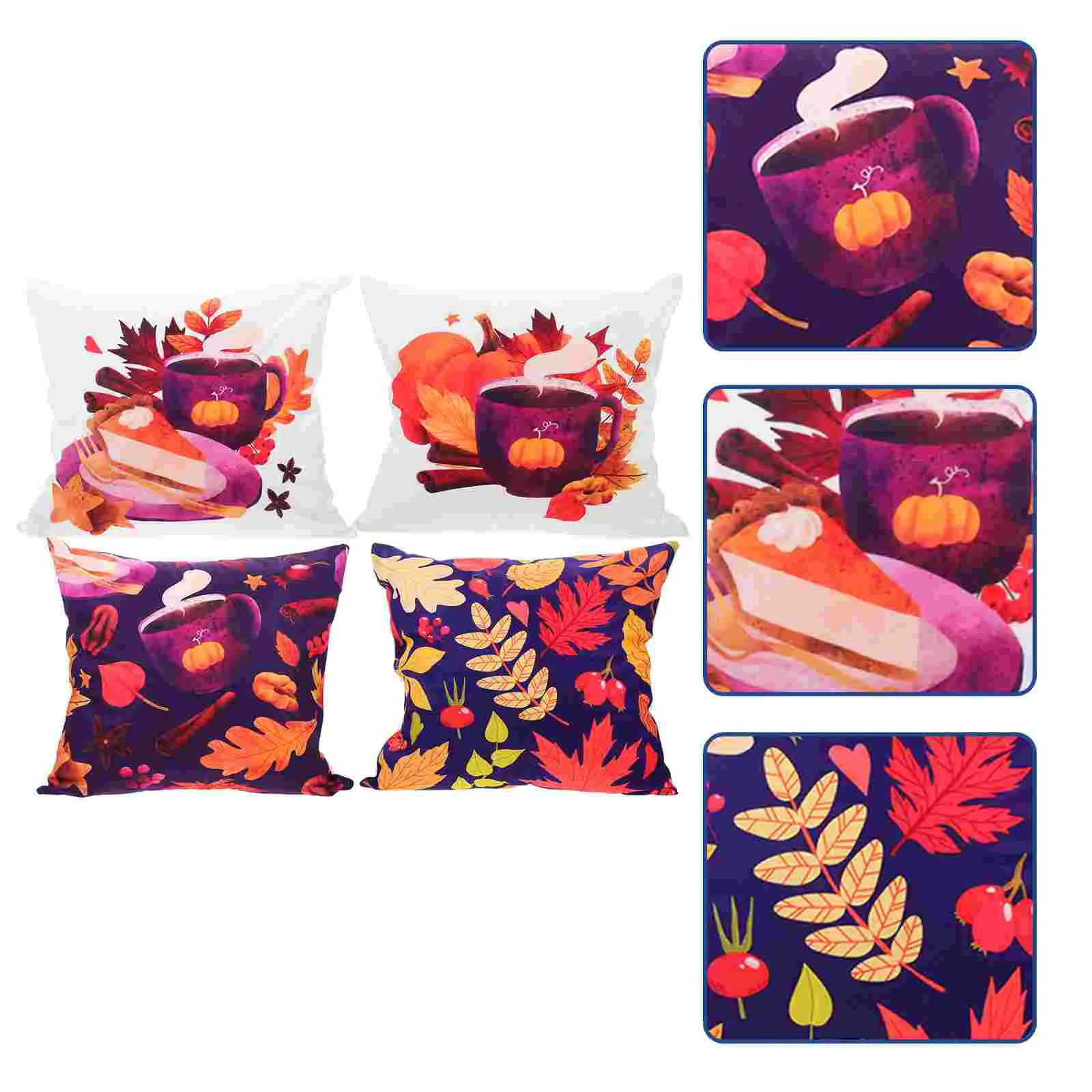

4pcs Autumn Themed Pillow Case Covers Safe Pillow Case Pillow Cover Home Supplies