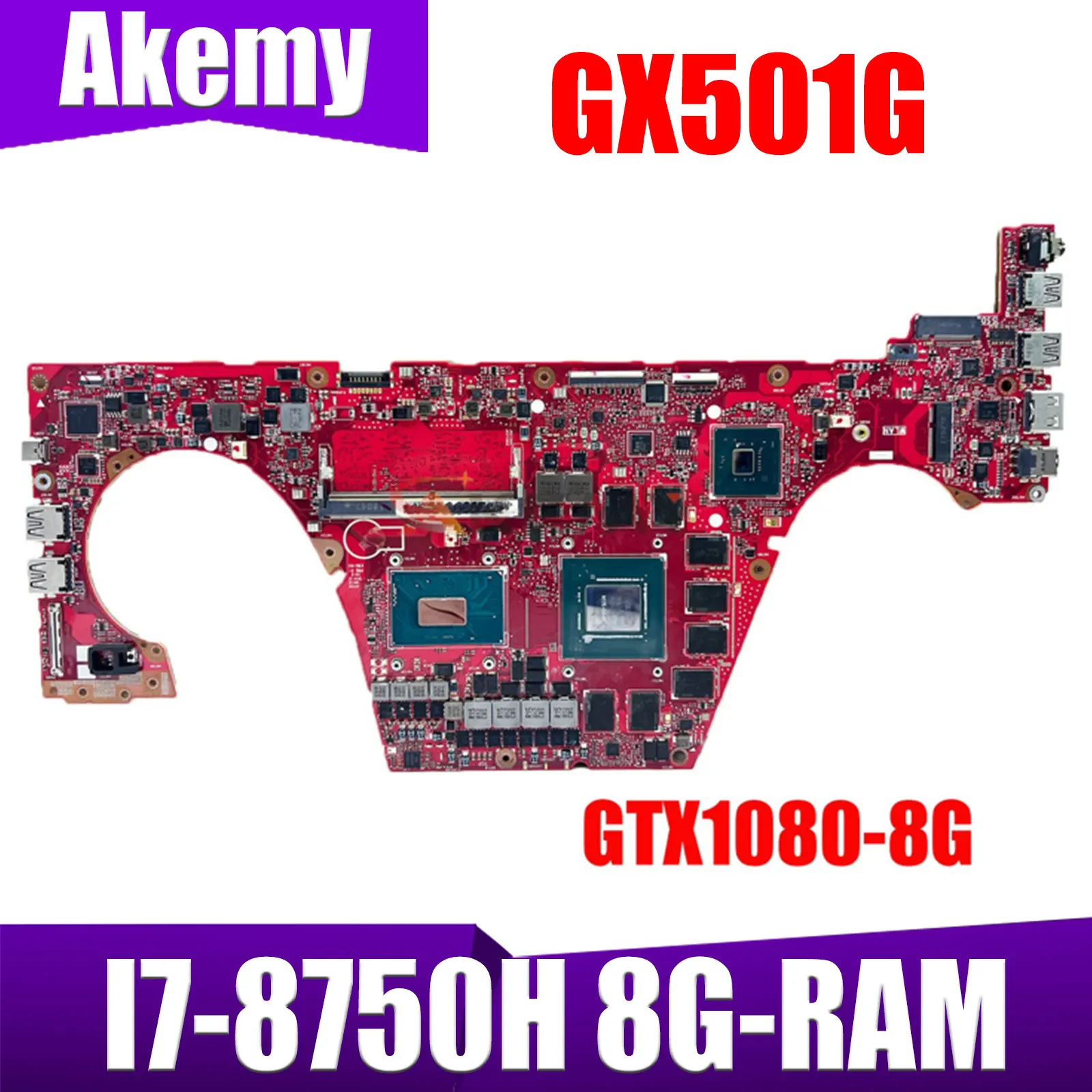 

GX501G I7-8750H 8G-RAM GTX1080-8G Notebook Mainboard For ASUS ROG Zephyrus GX501 GX501GI Laptop Motherboard Main Board