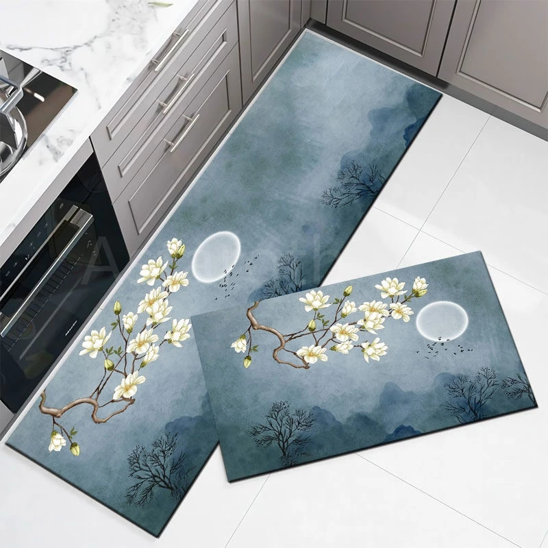 Chinese Style 3D Kitchen Floor Mat Household Long Strip Bedroom Carpet Entrance Doormat Modern Home Decor Bathroom Floormat