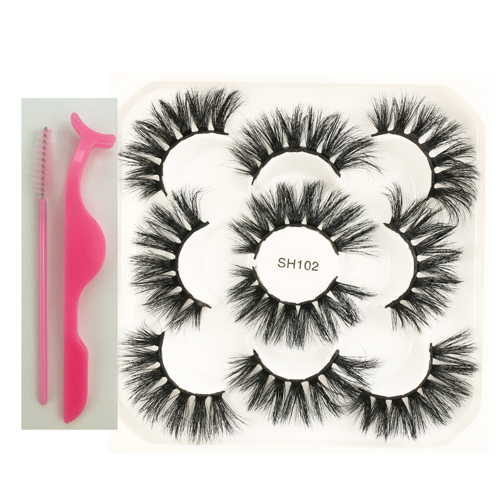 

Shegoal Wholesale 5 Pairs 3D New Light Fluffy False Eyelash Beauty Soft Faux Cils Silk Mink Lashes Cruelty-Free Eye Makeup Tool