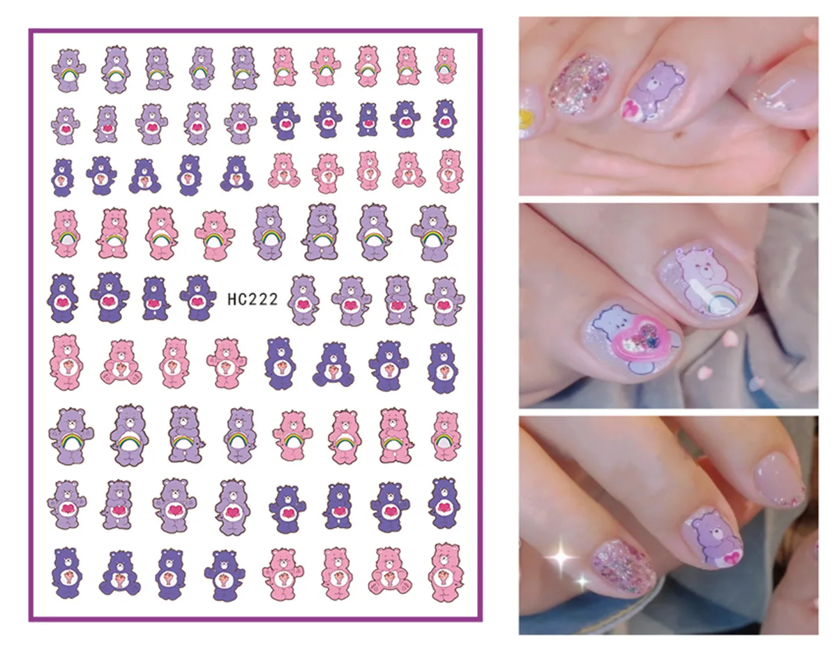 

Disney Adhesive Nail Stickers DIY Cartoon Stickers Nail Art Supplies Cute Color Bear Anime Nail Art Decals Nail Art Decorations