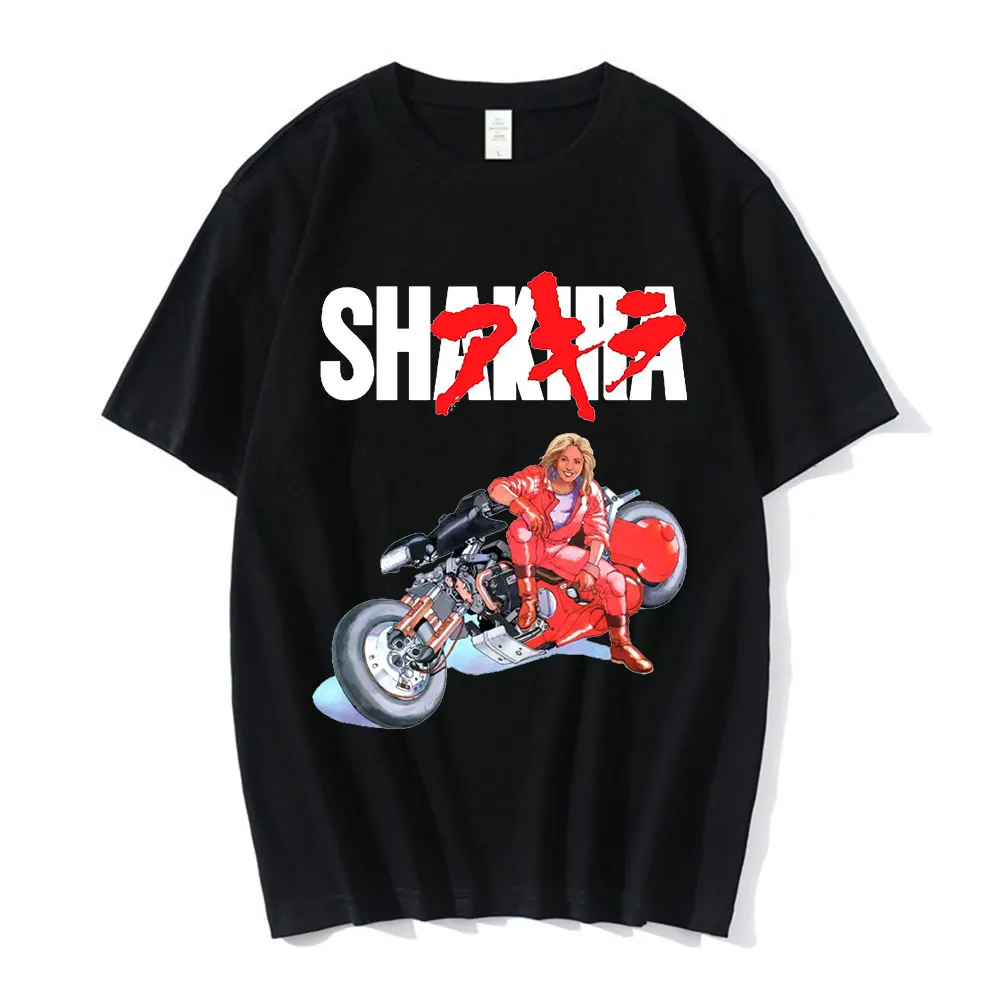 

Japan Anime Shakira T Shirt Akira Shotaro Kaneda Motorcycle T-shirts Manga Tokoyo Fashion Harajuku Oversized Men's Cotton Tees