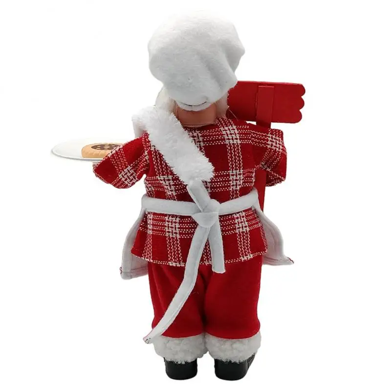 

New Year Santa Claus Decoration Chef Santa Claus Doll Large 30*20cm Desktop Santa Claus Ornament Portable Navidad Gifts