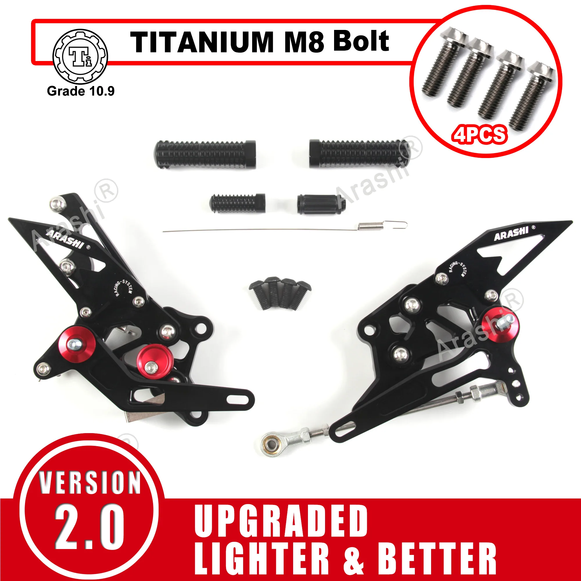 Arashi для YAMAHA YZF R3 R25 2015-2023 Регулируемая подставка для ног с ЧПУ YZF-R3 YZF-R25 2015 2016 2017 2018 2019 2020 2021