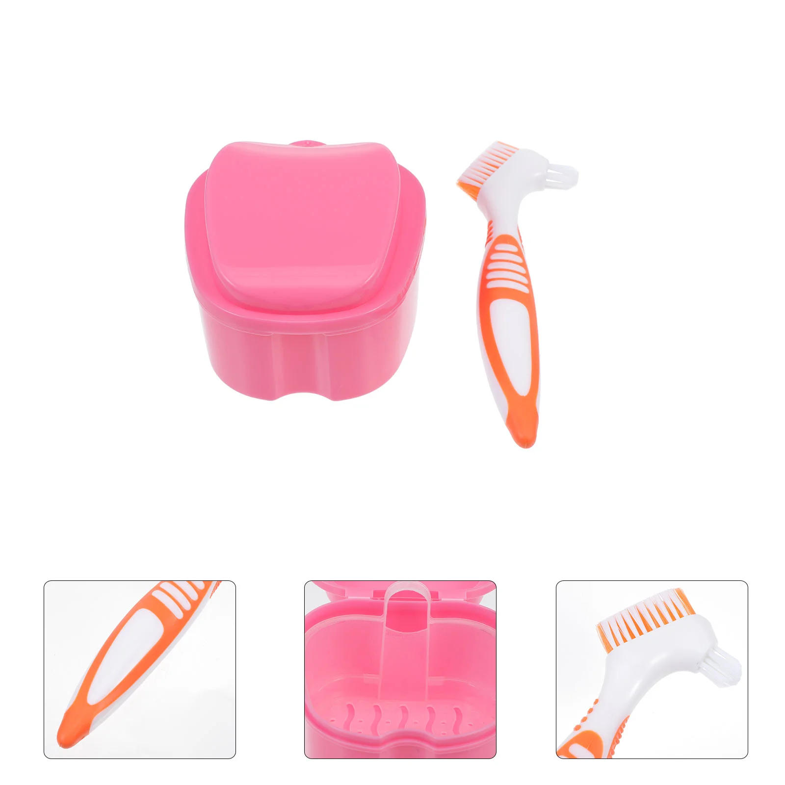 

False Set Denture Cleaning Care Tools Portable Kit Holder Abs Man Plastic Stand