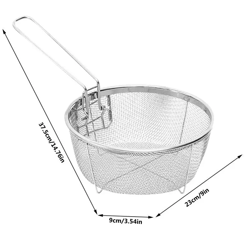 Kitchen Stainless Steel Chips Deep Fry Baskets Food Presentation Strainer Potato Chef Colander Tool Frying French Fries Basket images - 6