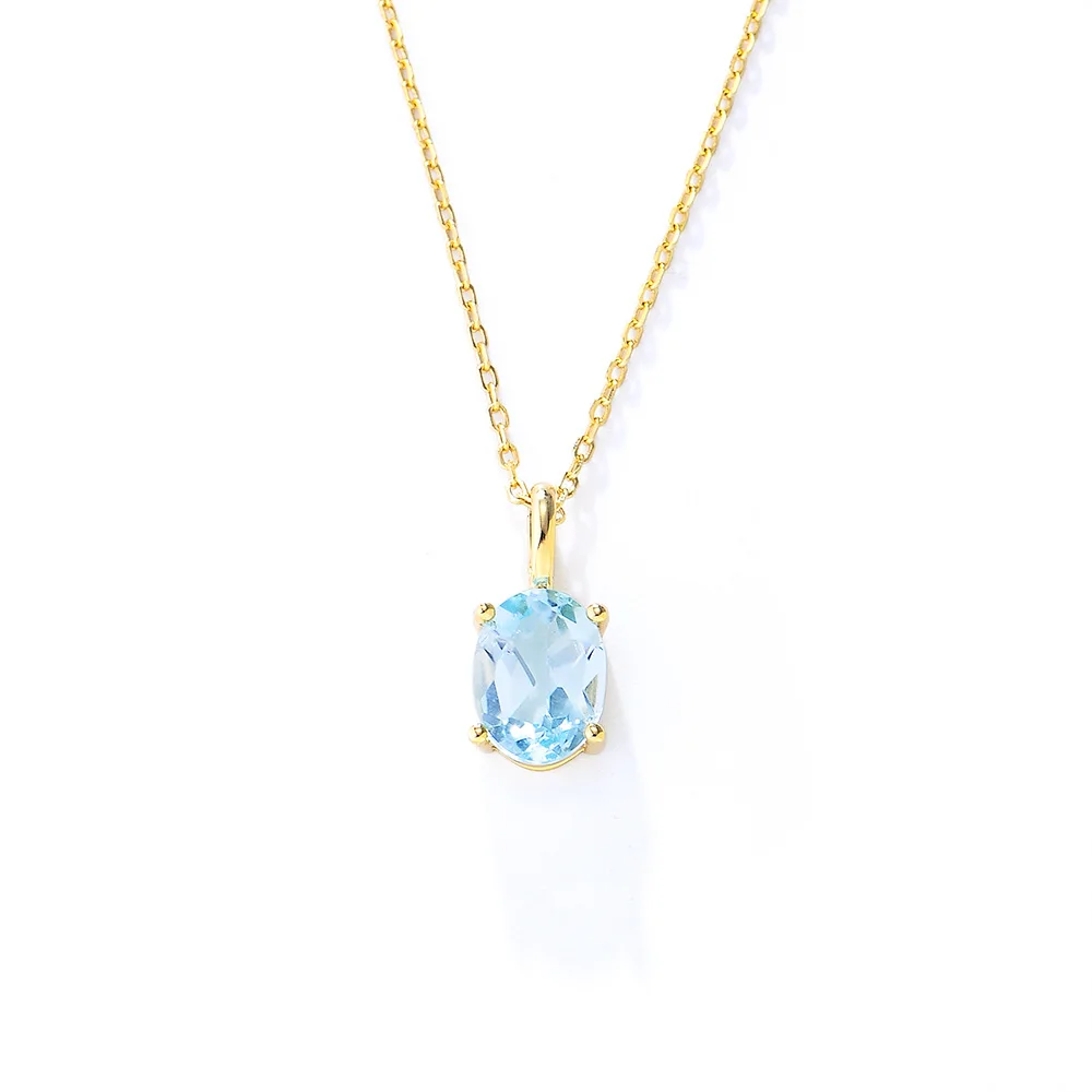 

New Fashion and Atmosphere Sky Blue Light Luxury Natural Stone Lock Bone Chain