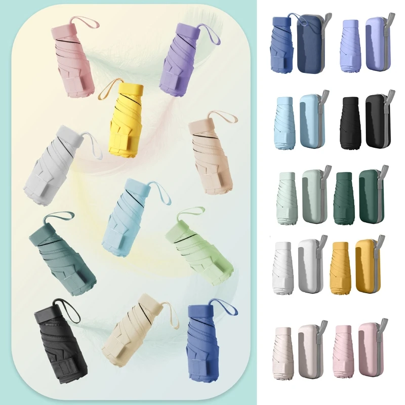 

Mini Parasol UV Folding Umbrella Women's Umbrella Male Man Female Sunshade Rain capsule Umbrella Pocket 14cm/5.51in A0KF