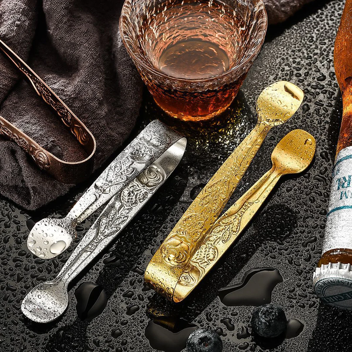 WORTHBUY Щипцы из нержавеющей стали с розовым дизайном. Экологичная металлическая