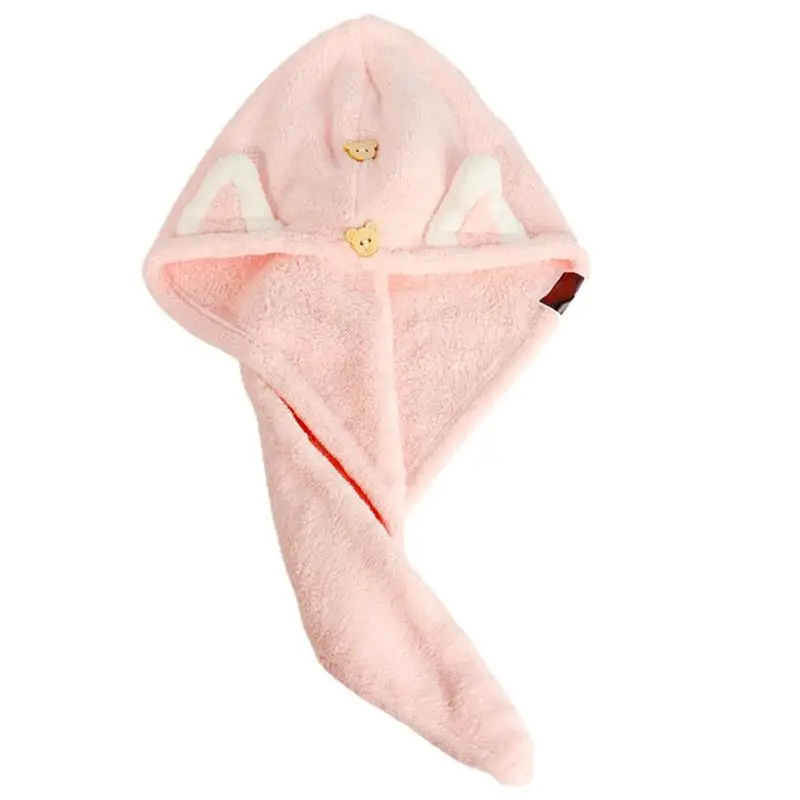 

Полотенце для волос, полотенце для быстрой сушки волос с кнопкой, Быстросохнущий спа-тюрбан для волос для вьющихся длинных густых волос, пол...