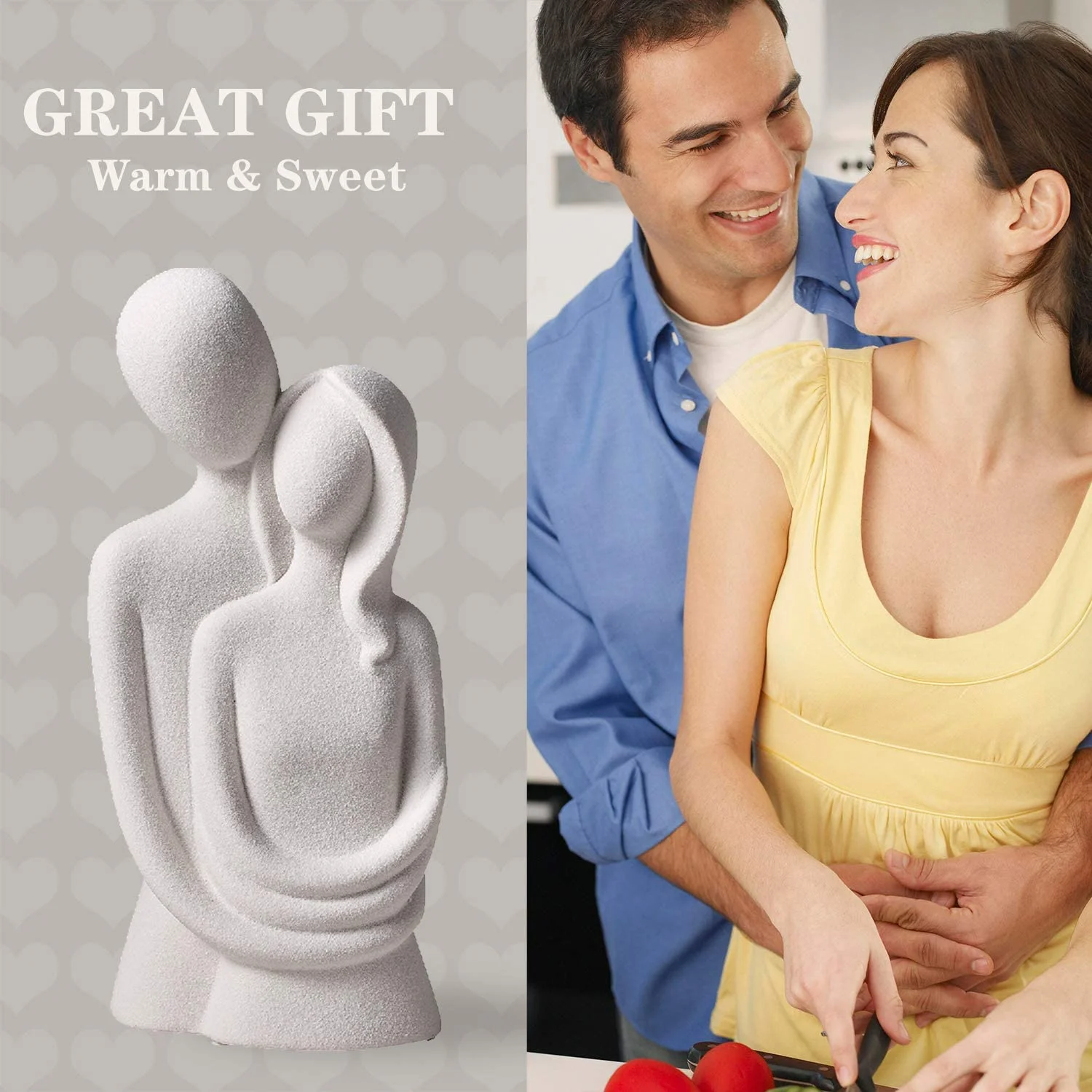 

New Hugging Couple Ceramic Sculpture Passionate Love Statue Romantic Ornament Figurine Home Office Bookshelf Desktop Decoration