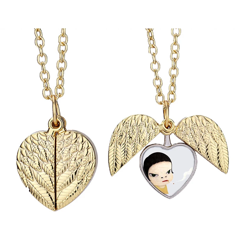 

Yoomo Nara Smoking Girl Bzy Heart Active Angel Wing Necklace Beautiful Pendant Fashion Jewelry