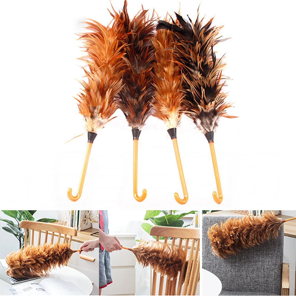 

Cleaning Tools Furniture Anti-Static Hanging Ergonomic Car Long Handle Feather Duster Removal Dust Fluffy Hooked Window