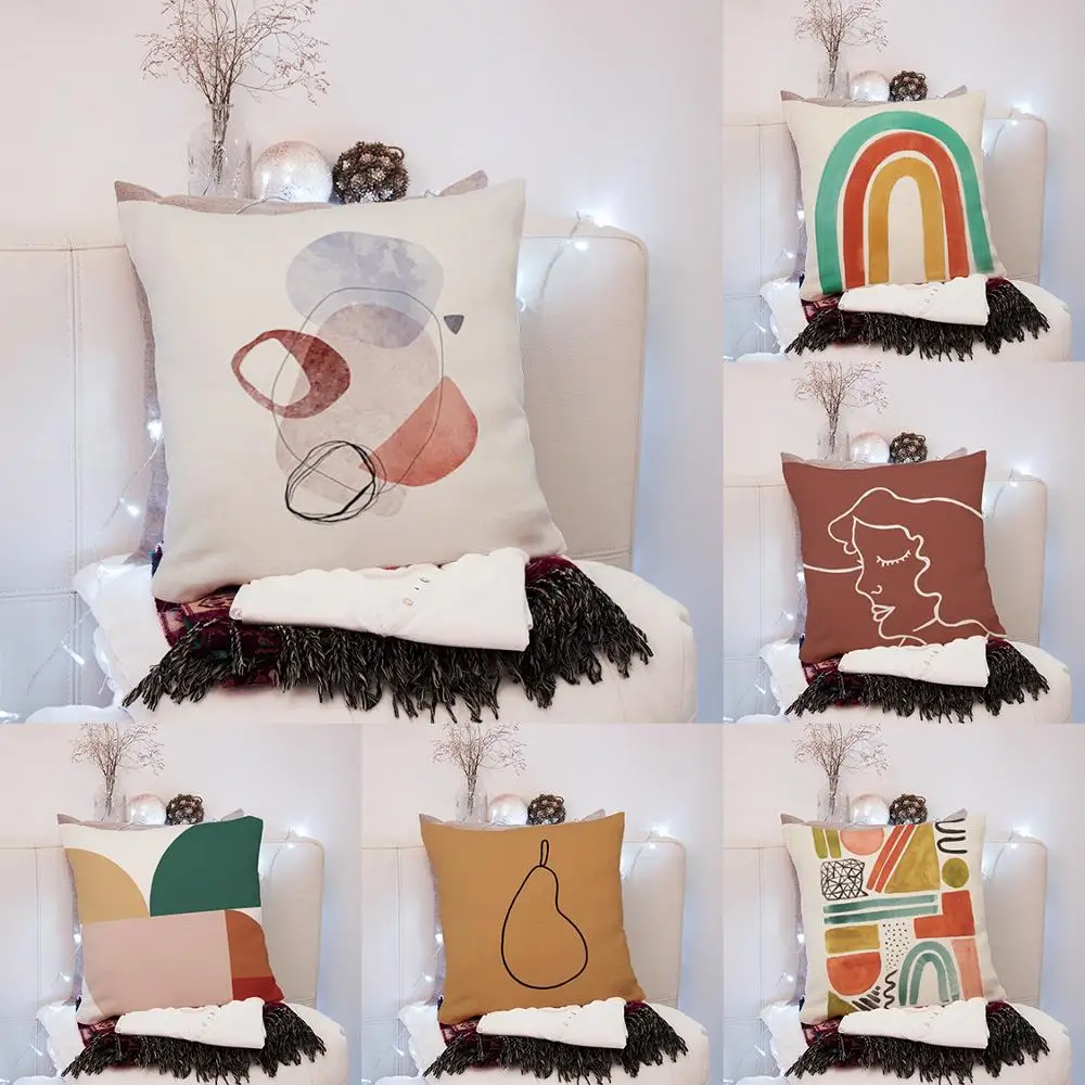 

19Sty corative Throw Pillow Cover Pink Rose Gold Square Cushion Cover Short Plush Velvet Decorative Pillowcase Sofa Bed Decor