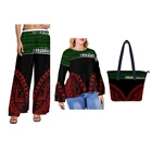 6XL классические полинезийские Гавайские Топы высшего качества синие Летние повседневные футболки с длинным рукавом для женщин шифоновые топы наборы Бесплатная доставка