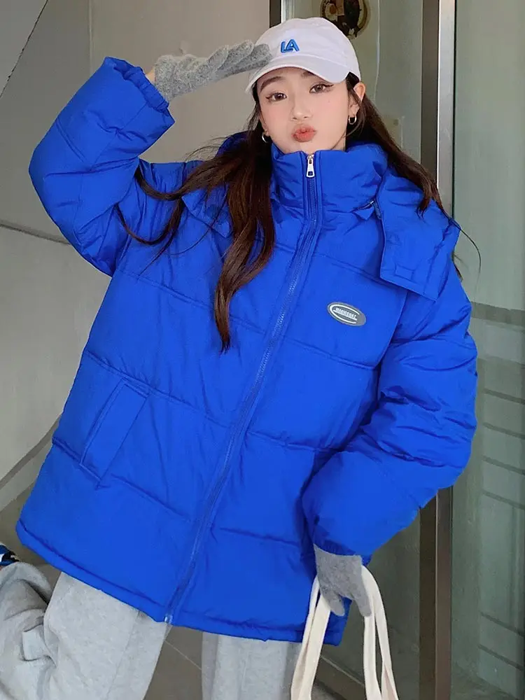 Vielleicht New Winter Cotton-padded Jacket Women 2022 Korean Style Lover's Coat Parkas Women's Removable Hooded Winter Clothes