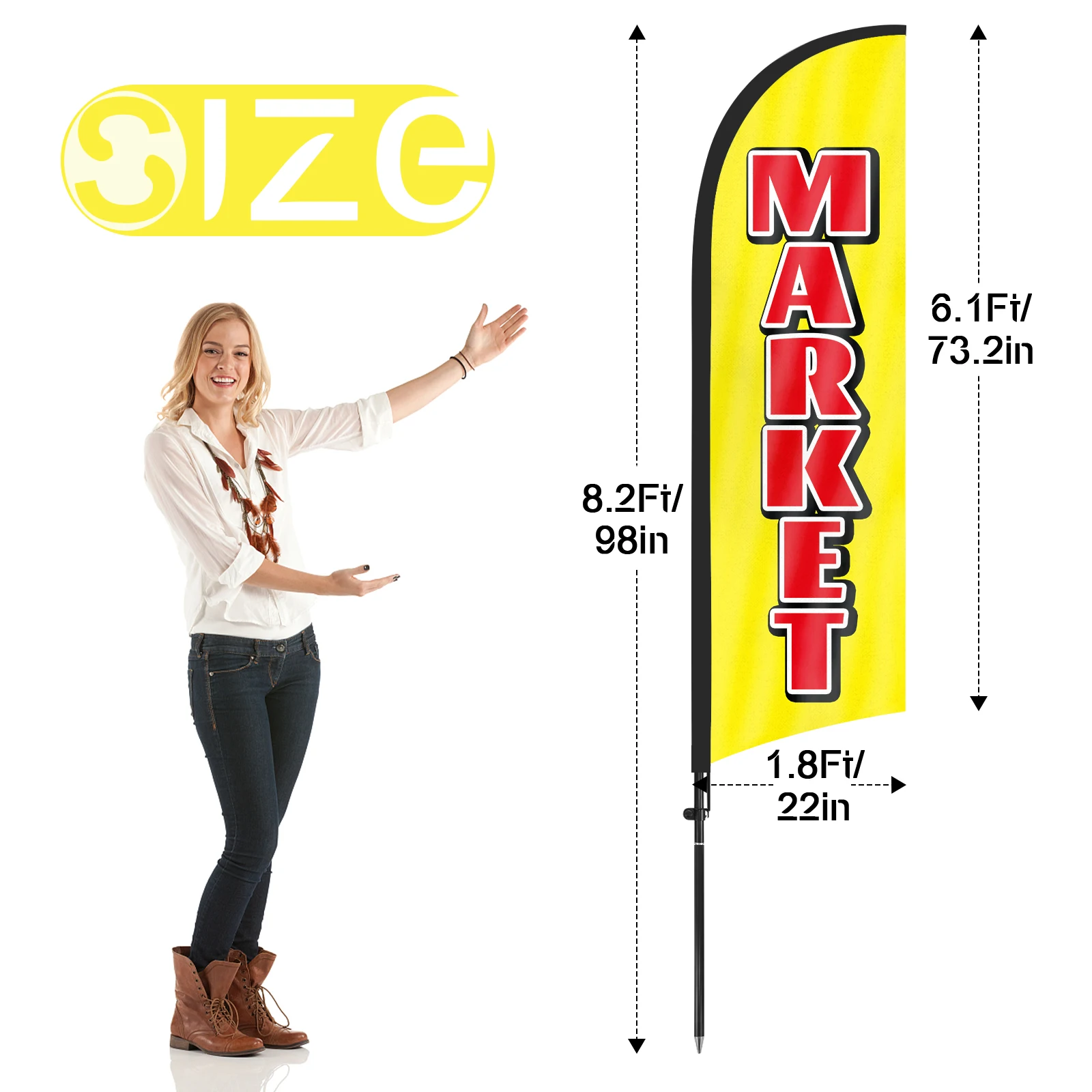 FSFLAG 1 шт. 280 см флаг с перьями для рынка флагштоком рекламный наружный баннер