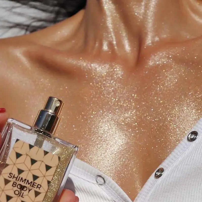 

Body Highlighter Liquid Gold Glow Shimmer Body Oil Waterproof Face Body Shine Highlighter Makeup Bronzer Liquid Makeup Cosmetic