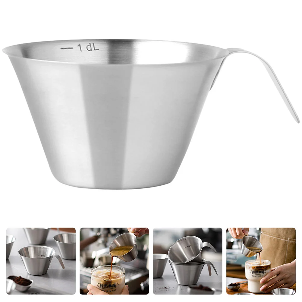 

Cup Coffee Espresso Measuring Stainlesscups Measure Steel Shottea Scale Mug Metal Pitcher Extraction Making Containercappuccino