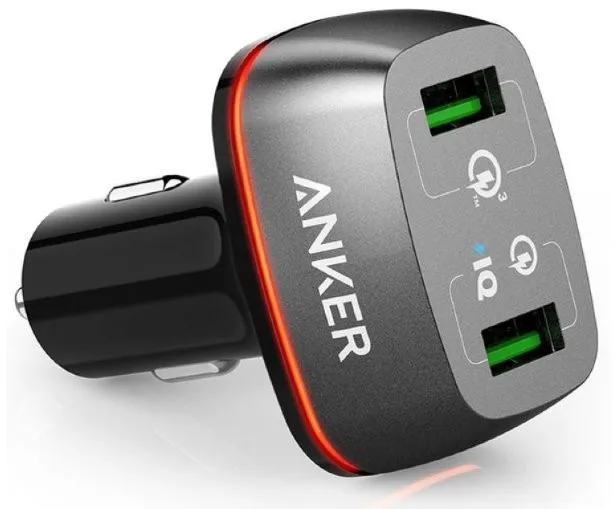 Автомобильное зарядное устройство Anker PowerDrive 2 Elite 2хUSB IQ и QC 3.0 42W цвет Черный (A2224H11) |