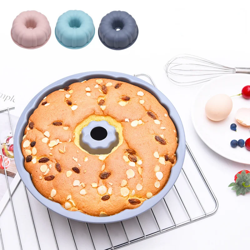 

Silicone Mould Pastry Chiffon Cake Mold Round Shape Bundt Bread Bakeware DIY Cake Decorating Baking Pan Mousse Dessert Tray Tool