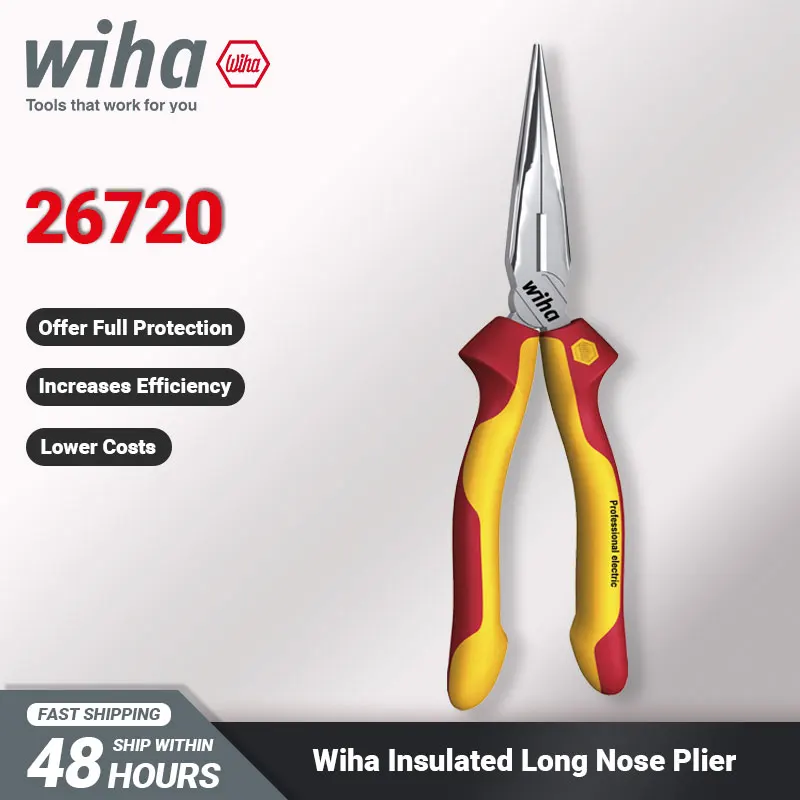 

Wiha 26720 плоскогубцы с иглами 1000 В VDE-протестированы с режущей кромкой Изолированные Электрические плоскогубцы профессиональные электрические инструменты