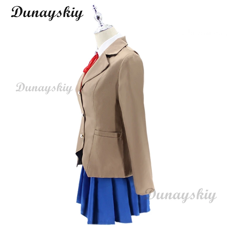 Игра Doki Literature Club Monika Косплей Sayori Юрий Нацуки Костюм Парик Комплект Школьная Форма