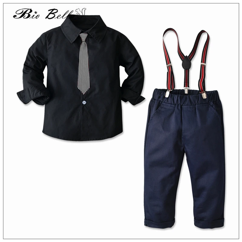 

Kids Boys Spring Autumn Clothes Suit Long Sleeve Tie TShirt Pants 2022 Winter Gentleman 2-6 Years High Quality Kids Boy Outfits