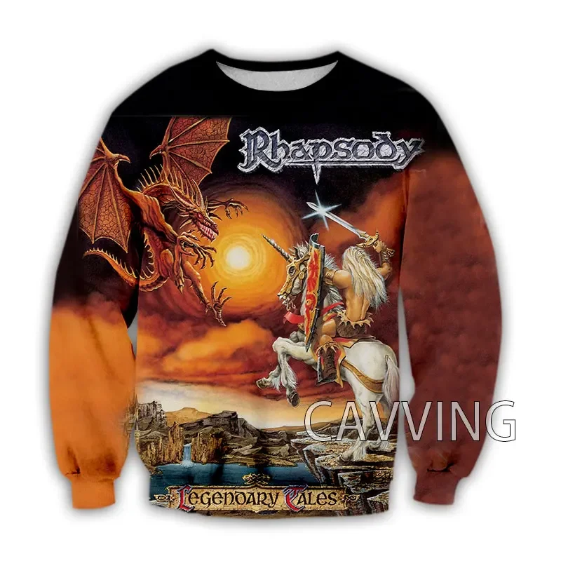 Rhapsody of Fire Band 3D толстовки с круглым вырезом в стиле Харадзюку Топы длинным рукавом