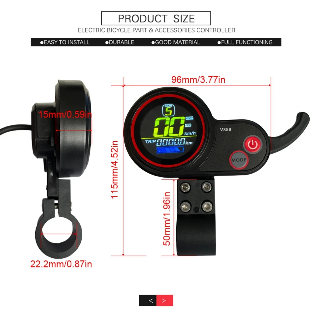 

36V 48V 1000W/1500W 35A Electric Bike Controller with LCD Display Thumb Throttle for Ebike Electric Scooter