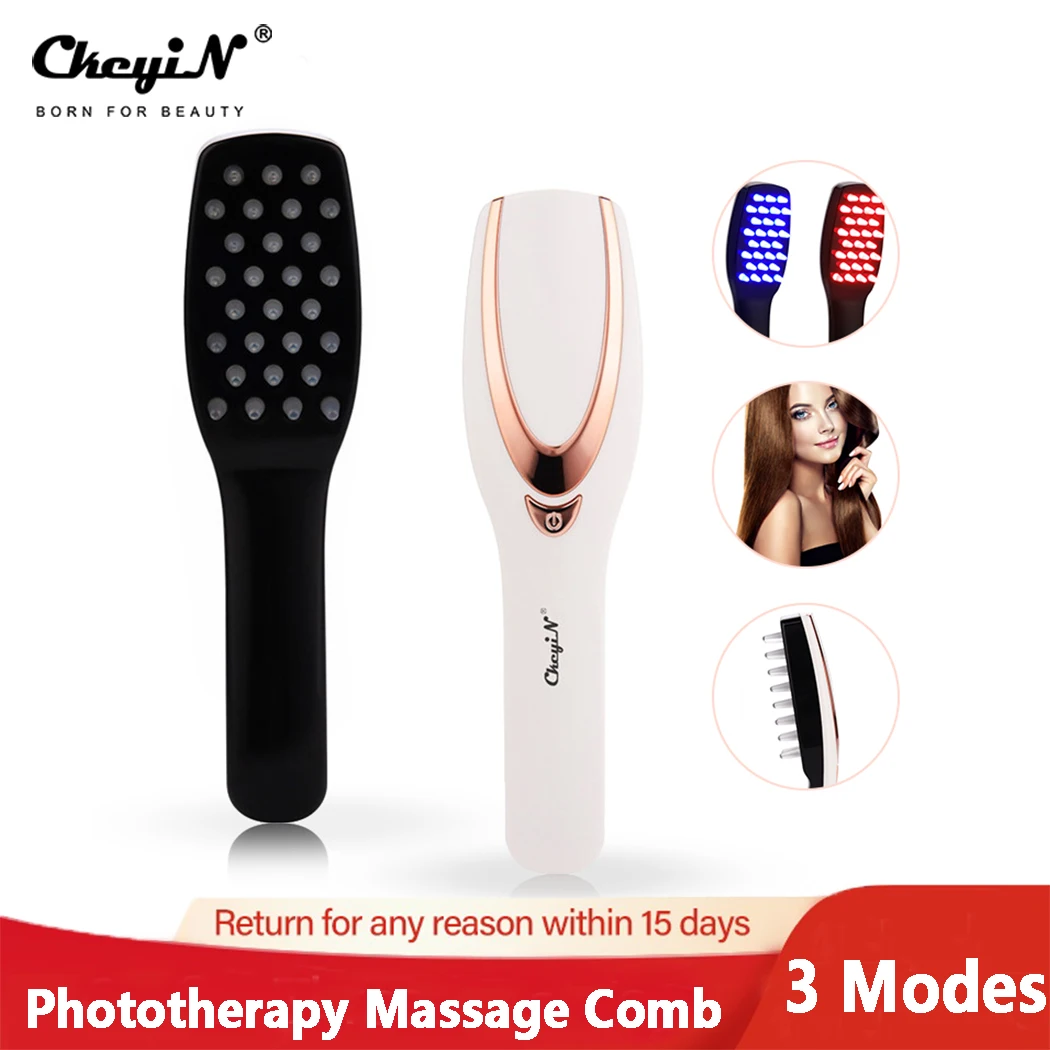 Phototherapy Massage Comb Electric Scalp Massager Head Acupuncture Brush Headache Stress Relief Light Therapy Prevent Hair Loss