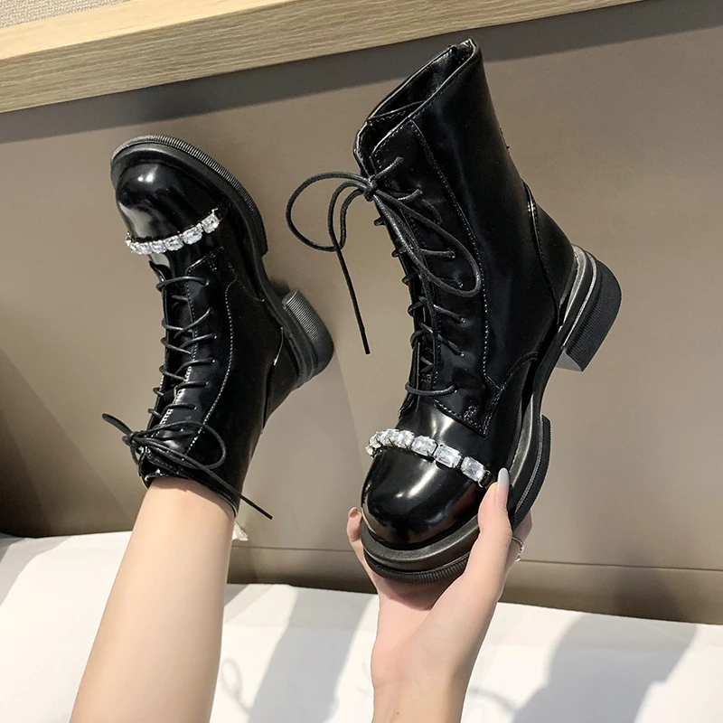 

British Style Women's Shoes Motorcycle Boots Women's Ins Tide Autumn New All-match Short Boots Spring and Autumn Single Boots