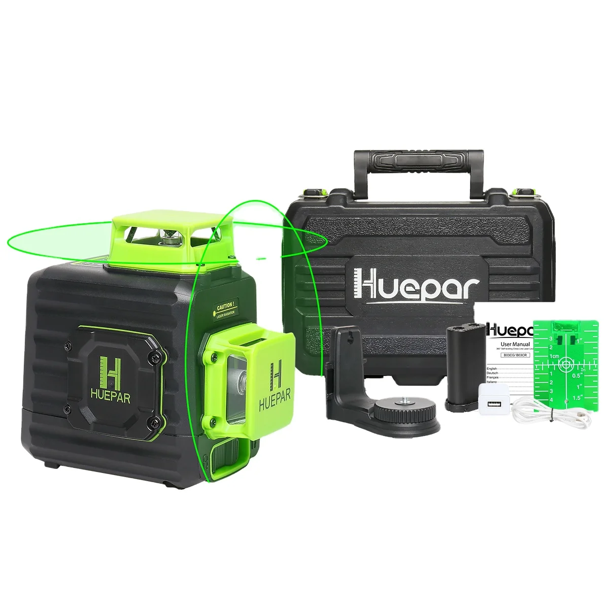 

Huepar B02CG 8 line cross line 360 degree laser level