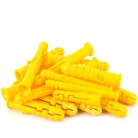 100 pcs yellow plastic expansion pipe 6mm 8mm 10mm expansion screw wall plug expansion bolt rubber plug extended expansion
