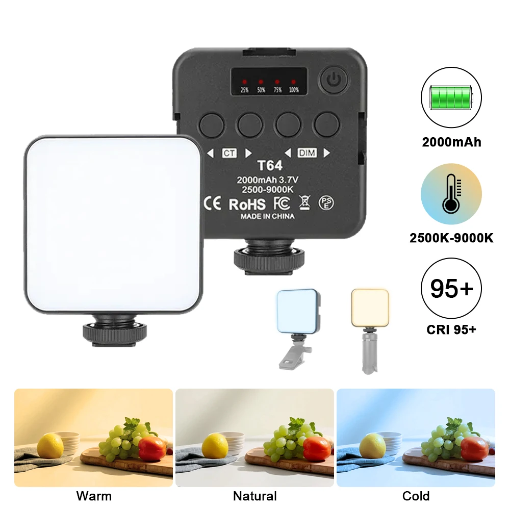 HDRIG светодиодный светильник портативная фотография на камере 2500K-9000K двухцветное