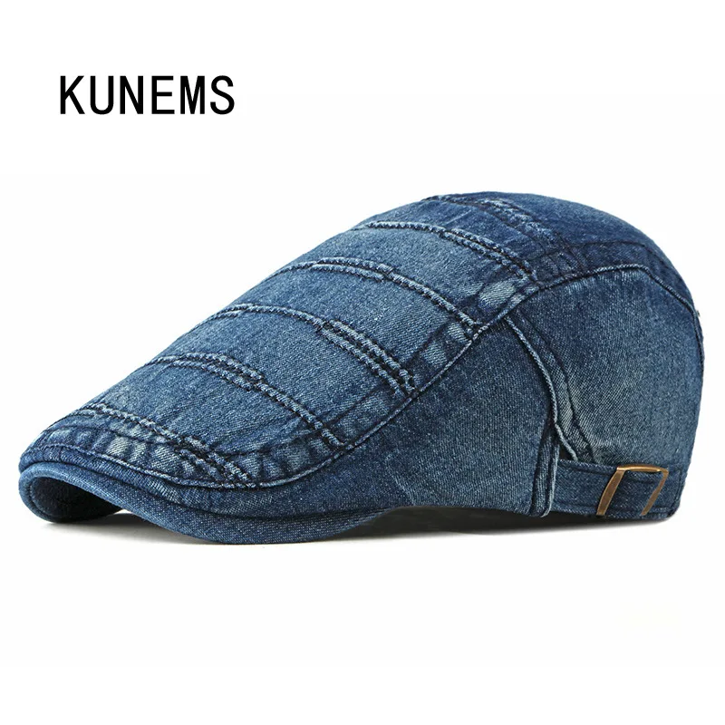 

KUNEMS Fashion Washed Cowboy Hats for Man Spring and Summer Casual Berets Boina Cotton Newsboy Cap Dad Hat Gorras Unisex
