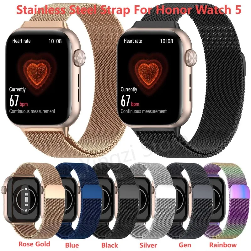 Новый ремешок из нержавеющей стали для умных часов Honor Watch 5 миланская