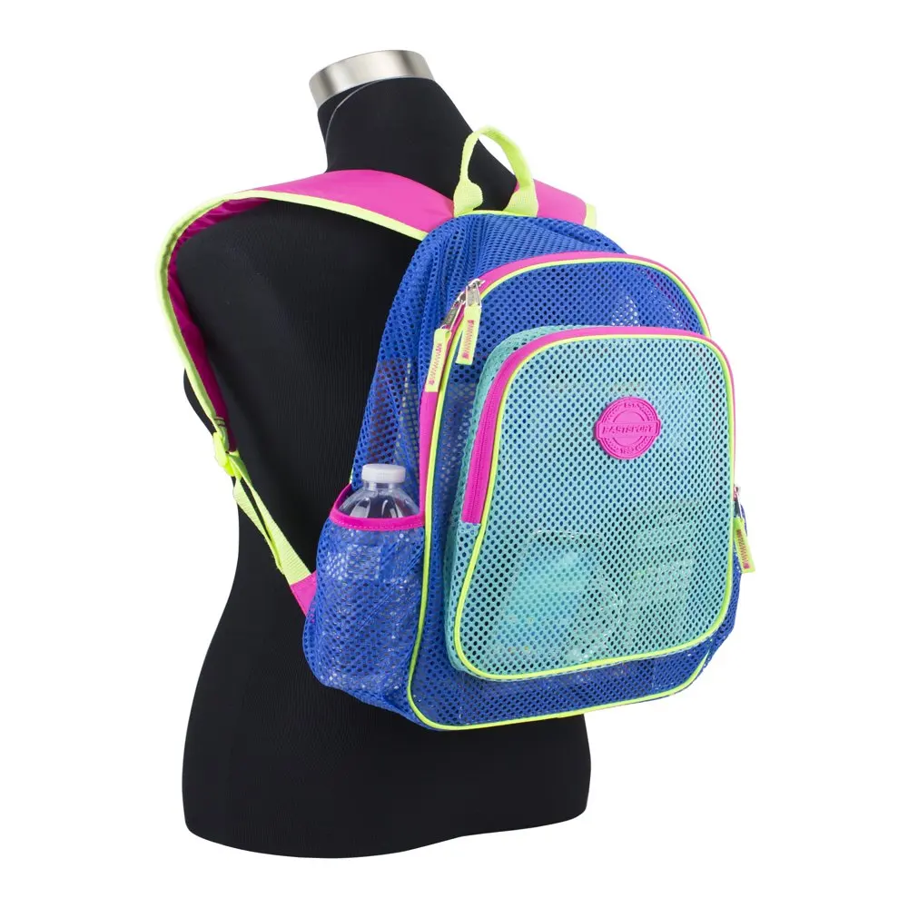 Multi-Purpose Mesh Dynamic Blue Backpack with Adjustable Straps