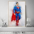 Акварельная картина Bandai с супергероями, рисунок на холсте из фильма Супермен, портретная картина для детской комнаты, гостиной, домашний декор