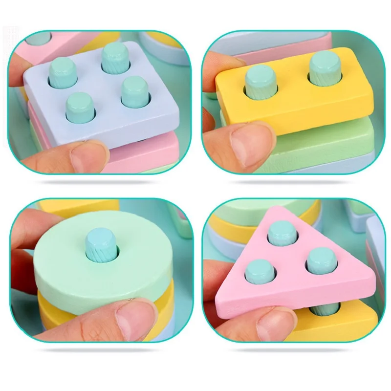 Детский Деревянный конструктор развивающая игрушка Монтессори для раннего