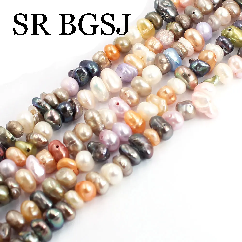 

8-9mm Baroque Reborn Keshi Multicolor Real Natural Freshwater Pearl Jewelry Diy Spacer Loose Beads 14"
