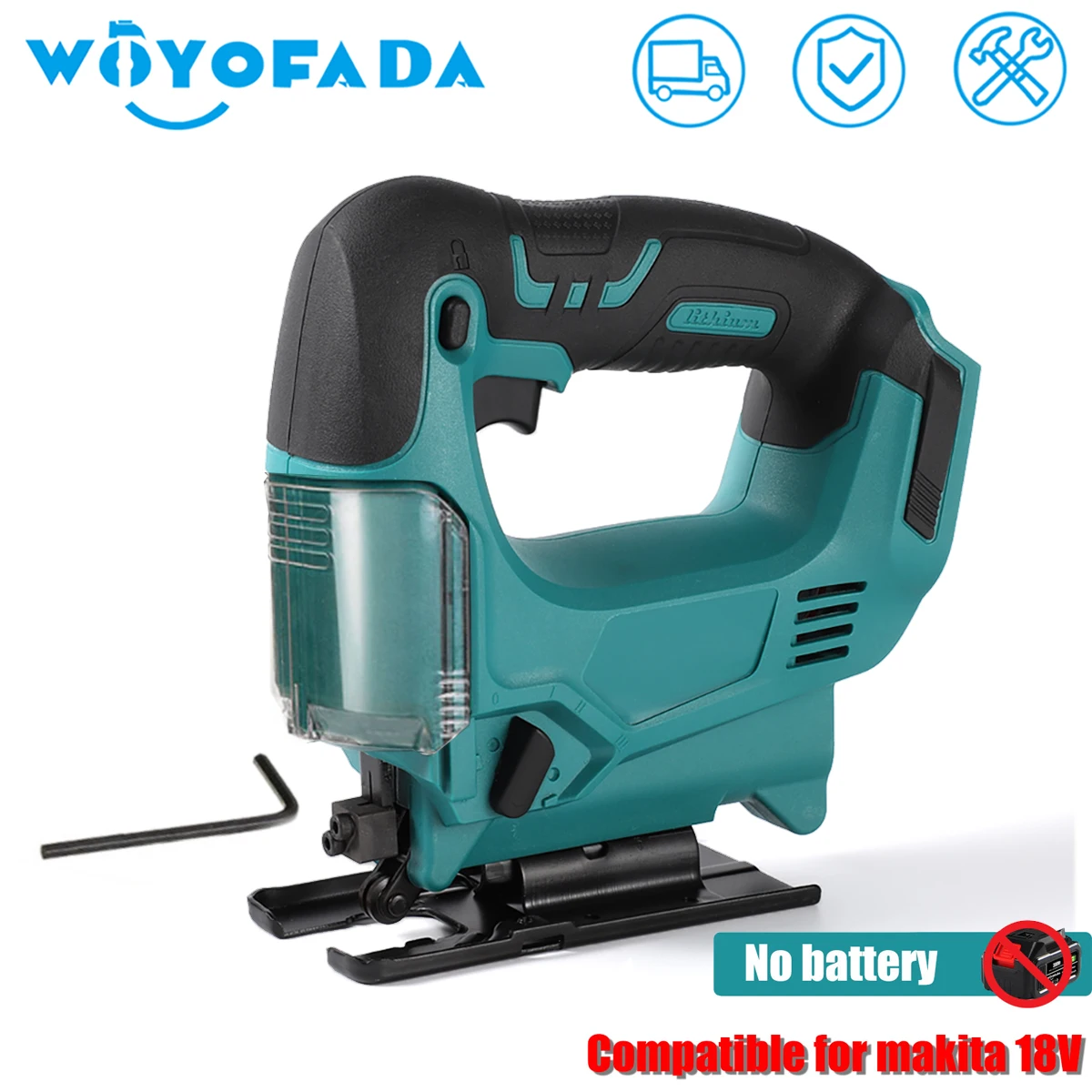 

21V 65mm 2900RPM Cordless Jigsaw Electric Jig Saw Portable Multi-Function Woodworking Power Tool for Makita 18V BatteryWOYOFADA