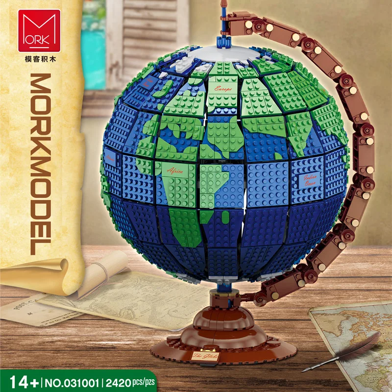 

MORK MOC 031001 Idea Series Earth Globe Toy Model Building Blocks 2420pcs Brick Toys Gift Toy set